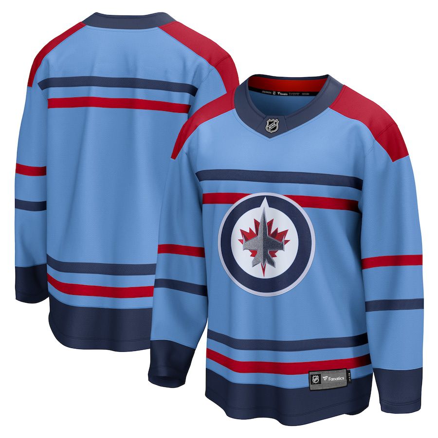 Men Winnipeg Jets Fanatics Branded Light Blue Anniversary Premier Breakaway NHL Jersey->winnipeg jets->NHL Jersey